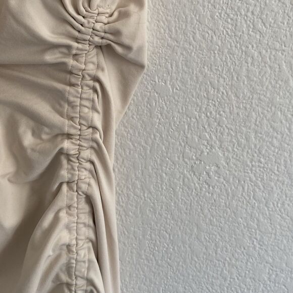 Susana Monaco Blanched Almond Ruched Gathered Long Maxi Dress - Picture 6 of 10